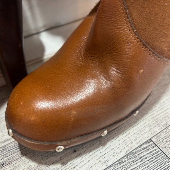 MICHAEL KORS Shearling Clog Over the Knee Boots in Chestnut Size 10 $350 MSRP - Picture 11 of 11